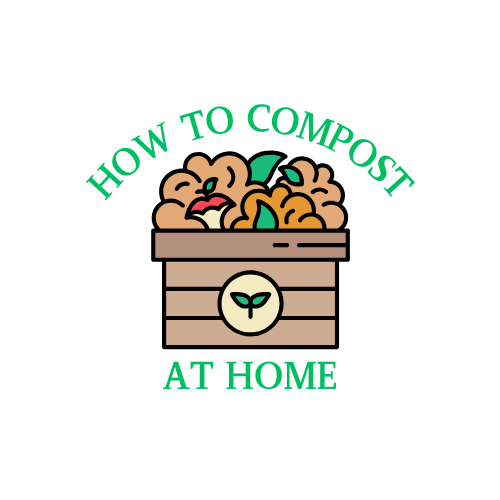 How to Compost at Home Logo featuring a compost bin built to make quality compost for your home garden.
